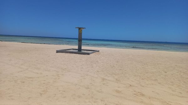 île D’utopia Hurghada, douche sur la plage